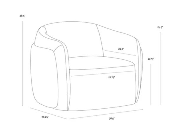 Caris Swivel Lounge Chair - Image 5